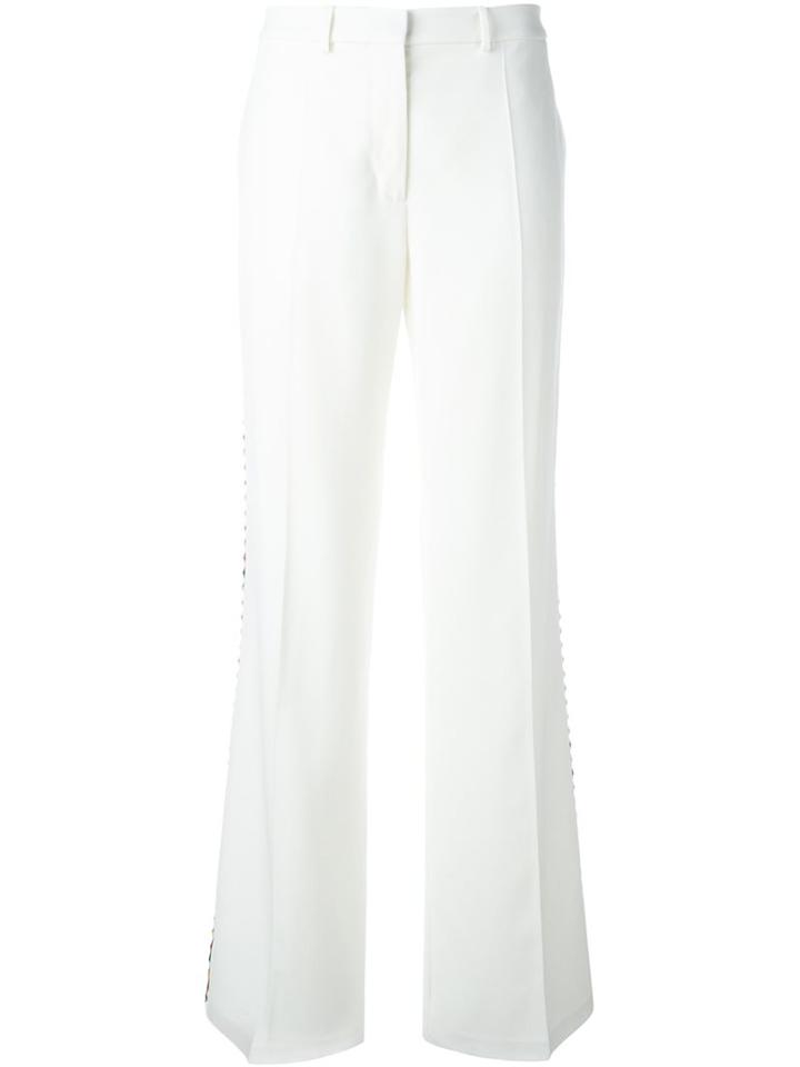 Ports 1961 Embroidered Detail Trousers, Women's, Size: 40, Nude/neutrals, Polyester/viscose/wool