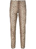 P.a.r.o.s.h. Animal Print Slim Fit Trousers, Women's, Size: Xs, Nude/neutrals, Cotton/spandex/elastane