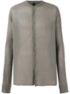 Poème Bohémien Mandarin Neck Shirt, Men's, Size: 52, Grey, Cotton