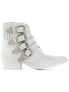 Toga Pulla Buckled Ankle Boots - White