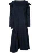 Yohji Yamamoto Gathered Sleeve Oversized Dress - Blue
