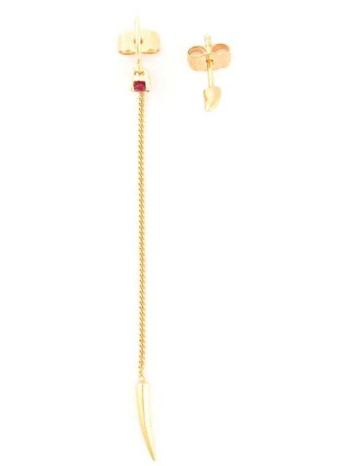 Wouters & Hendrix Gold 'ruby & Claw' Set Of Earrings