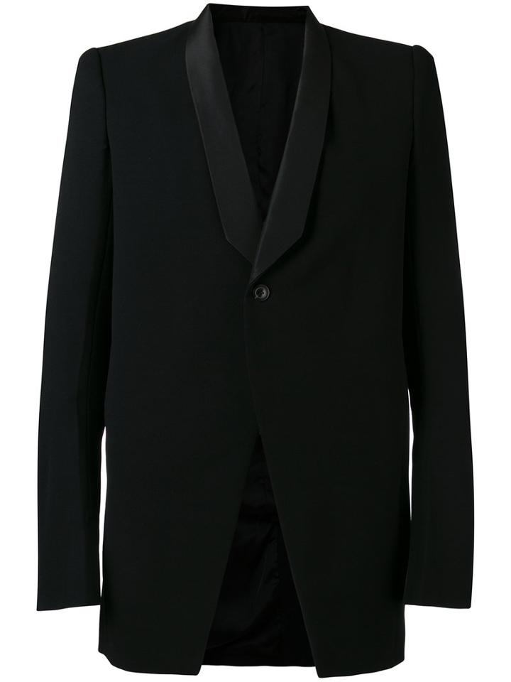 Rick Owens - Blazer-style Coat - Men - Cotton/cupro/viscose/virgin Wool - 52, Black, Cotton/cupro/viscose/virgin Wool