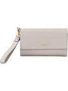 Dkny Wristlet Wallet, Women's, Grey, Leather