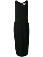 Comme Des Garçons Pre-owned 1992 Pinstriped Midi Dress - Black