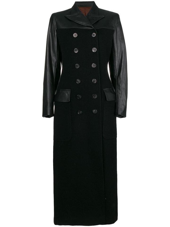 Jean Paul Gaultier Pre-owned Faux Leather Long Coat - Black