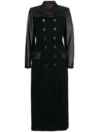Jean Paul Gaultier Pre-owned Faux Leather Long Coat - Black