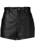 Saint Laurent Short Leather Shorts - Black
