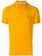 Sun 68 Stripe Collar Polo Shirt - Yellow & Orange