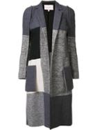 Carolina Herrera Panelled Coat, Women's, Size: 8, Grey, Polyester/wool