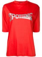 G.v.g.v. - Spoiling Glitter Print T-shirt - Women - Cotton/lyocell - Xs, Women's, Red, Cotton/lyocell