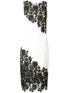 Alice+olivia Embroidered Lace Panel Dress - White