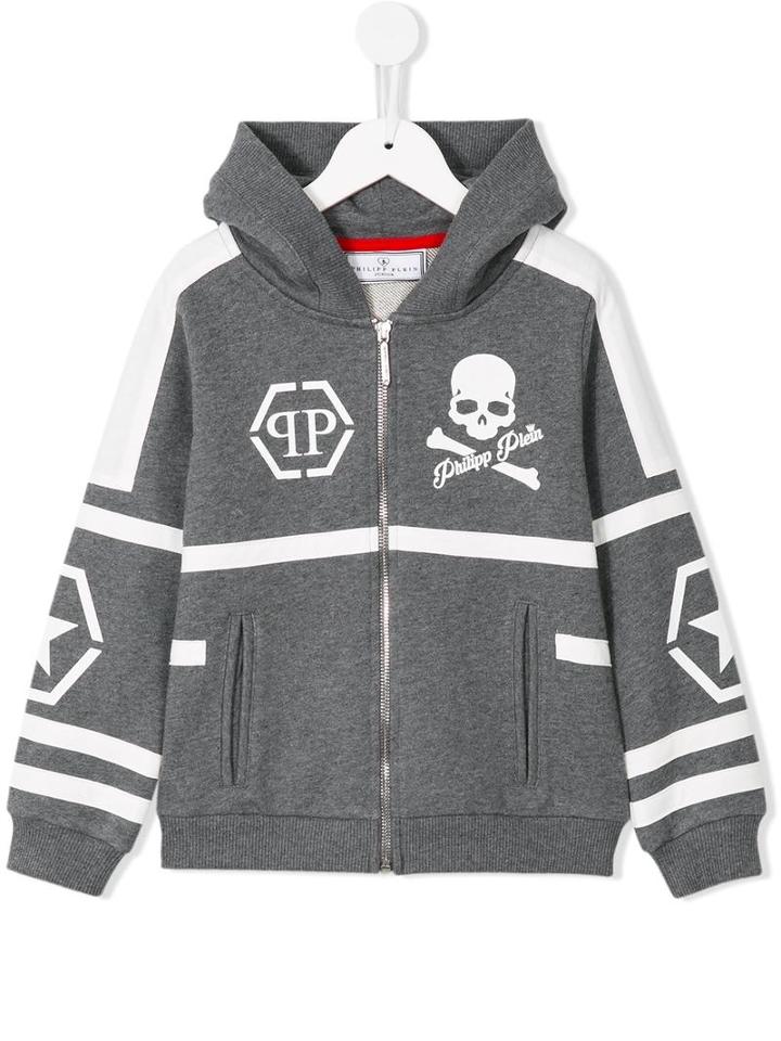 Philipp Plein Kids Zip Up Hoodie, Boy's, Size: 8 Yrs, Grey
