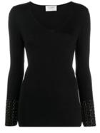 Snobby Sheep Studded Sleeve Sweater - Black
