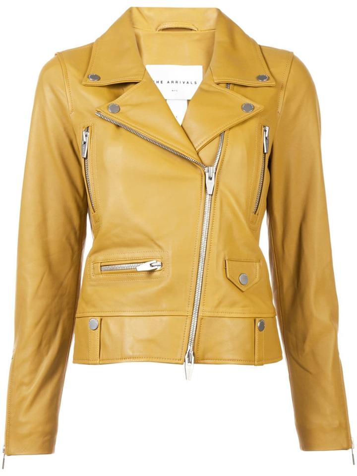 The Arrivals Biker Jacket - Yellow & Orange
