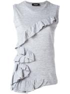 Dsquared2 Ruffled Tank Top - Grey