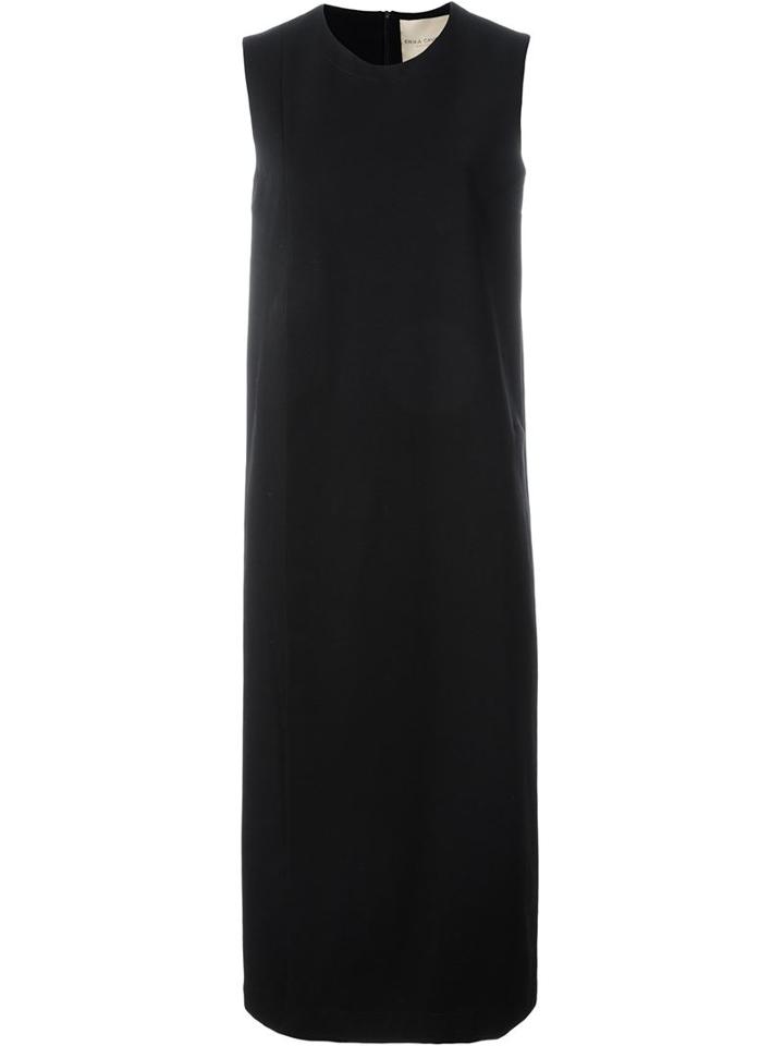 Erika Cavallini Side Slit Midi Dress, Women's, Size: 42, Black, Cotton/spandex/elastane