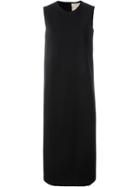 Erika Cavallini Side Slit Midi Dress, Women's, Size: 42, Black, Cotton/spandex/elastane
