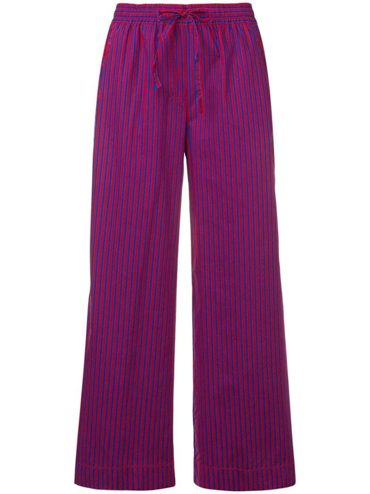 P.a.r.o.s.h. Cropped Striped Trousers - Blue