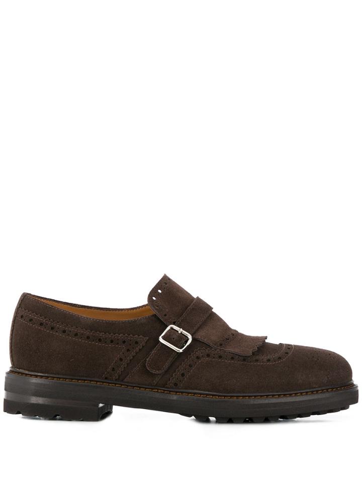 Henderson Baracco Fringed Detail Monk Shoes - Brown