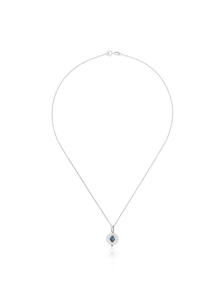 Luis Miguel Howard Reverso Mini Rounded Pendant Sapphire 18k White