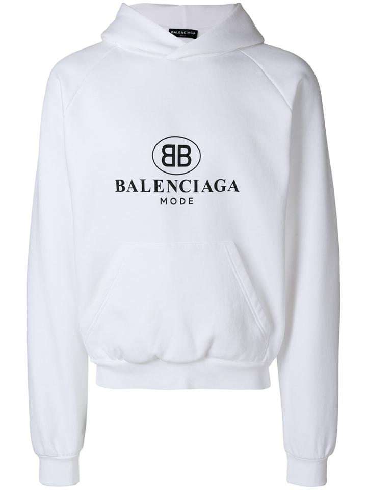 Balenciaga Bb Mode Hoodie - White