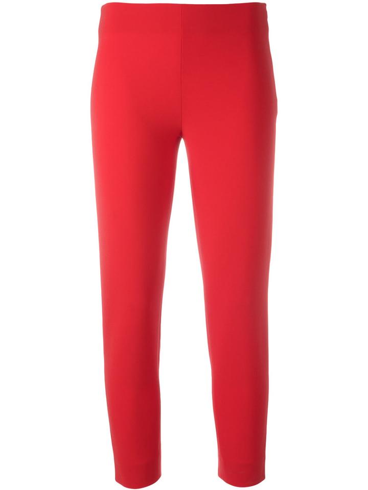 Moschino Cropped Trousers, Women's, Size: 38, Red, Polyester/triacetate