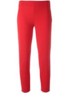 Moschino Cropped Trousers, Women's, Size: 38, Red, Polyester/triacetate