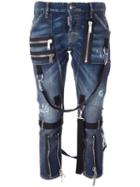 Dsquared2 'icon' Zip Detail Jeans, Women's, Size: 40, Blue, Cotton/spandex/elastane/polyester/polyamide
