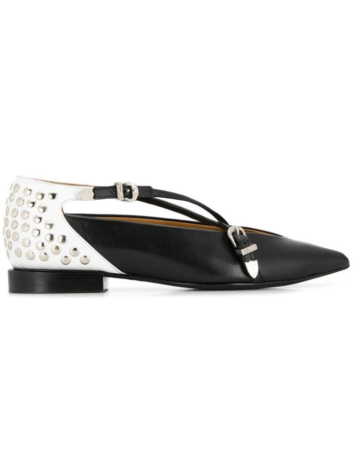 Toga Pulla Stud Embellished Slippers - Black