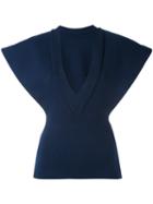 Jacquemus - Geometric Shaped Blouse - Women - Cotton - 38, Blue, Cotton