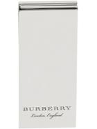 Burberry Engraved Brass Money Clip - White