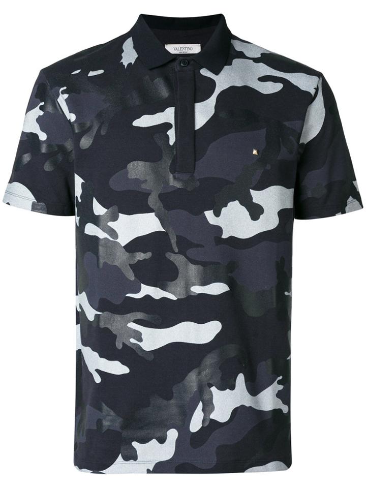 Valentino Camo Polo Shirt - Blue