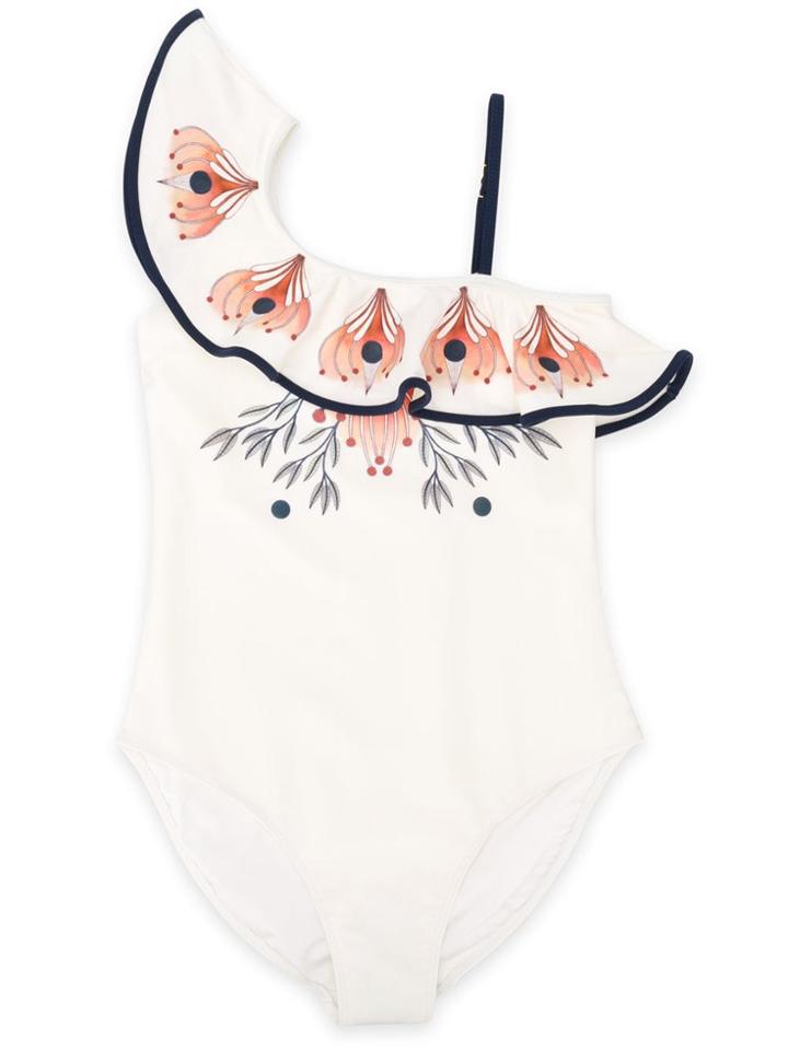 Chloé Kids Teen Ruffle Swimsuit - White