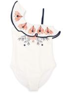 Chloé Kids Teen Ruffle Swimsuit - White