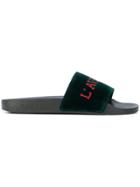Gucci Embroidered Slides - Green