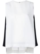 Le Ciel Bleu - Contrast Top - Women - Polyester - 36, White, Polyester