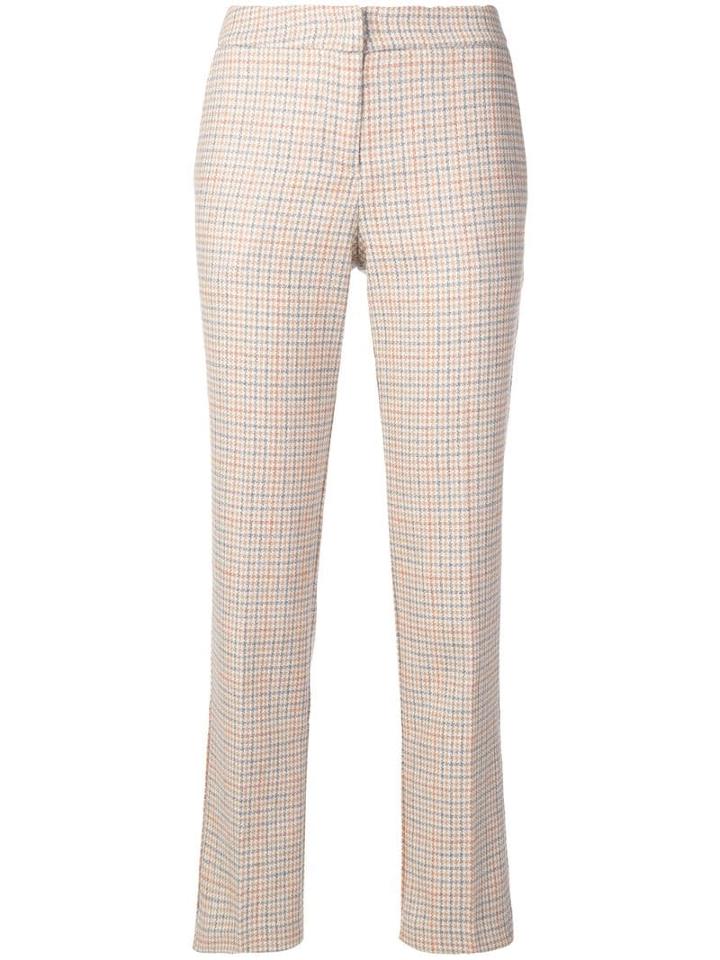 Twin-set Checked Cropped Trousers - Neutrals