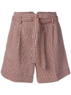 Ps Paul Smith Tie-waist Check Print Shorts - Orange
