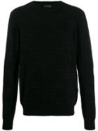 Emporio Armani Logo Patterned Sweater - Black