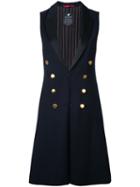 Loveless - Long Buttoned Waistcoat - Women - Polyester/polyurethane/rayon - 9, Black, Polyester/polyurethane/rayon