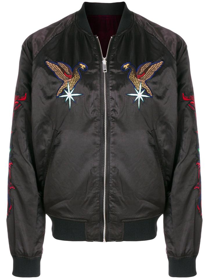 Diesel Eagle Patch Bomber Jacket - Black