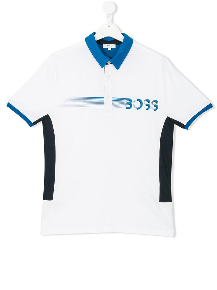 Boss Kids - Logo Print Polo Shirt - Kids - Cotton - 16 Yrs, White