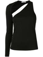 Christopher Esber Asymmetric Ribbed Top - Black