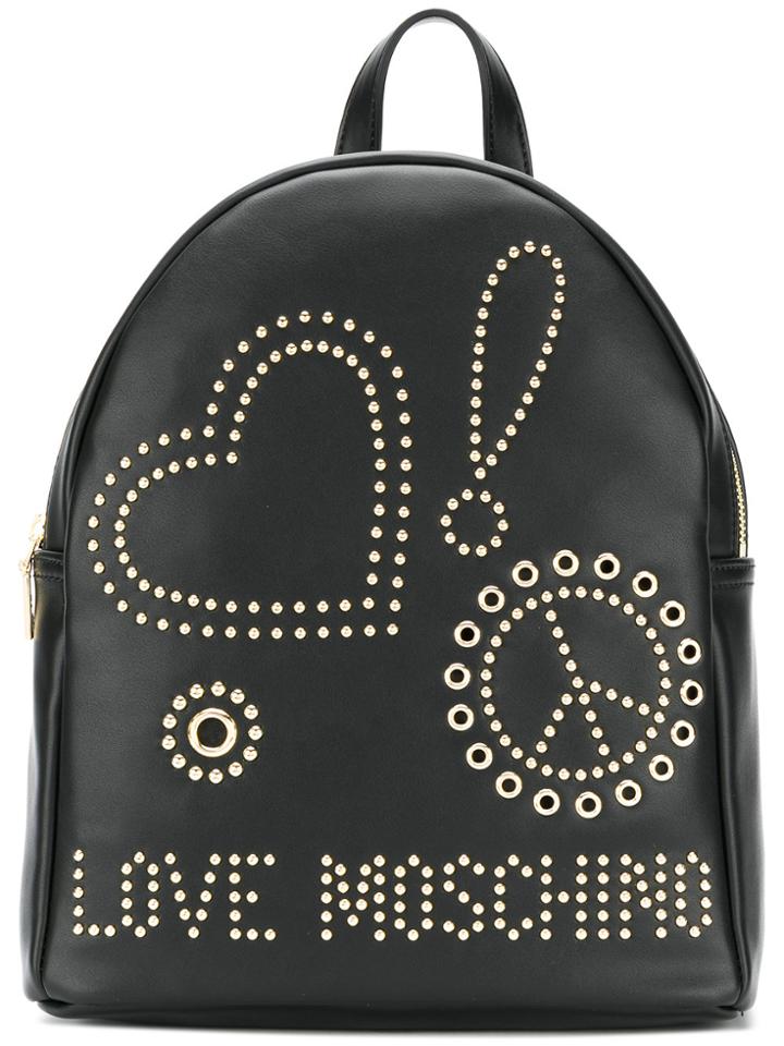 Love Moschino Stud And Eyelet Backpack - Black