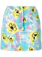 Chanel Pre-owned Floral Print Mini Skirt - Blue