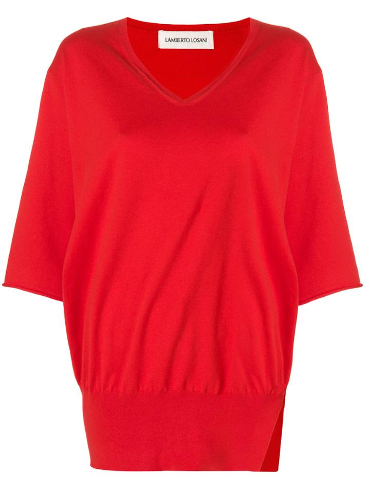 Lamberto Losani Side Slit Jumper - Red
