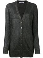 Lanvin - Metallic Cardigan - Women - Polyester/spandex/elastane/viscose - Xl, Black, Polyester/spandex/elastane/viscose