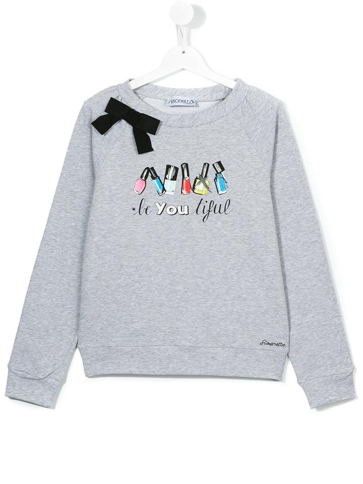 Simonetta Beyoutiful Sweatshirt, Girl's, Size: 16 Yrs, Grey