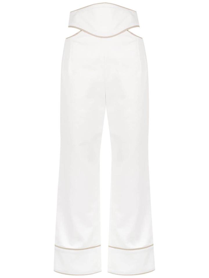 Framed Double Layer Trousers - White